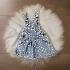 Oshkosh B'Gosh Vintage Vestbak Girls Polka Dot Overall Dress Size 2T  READ