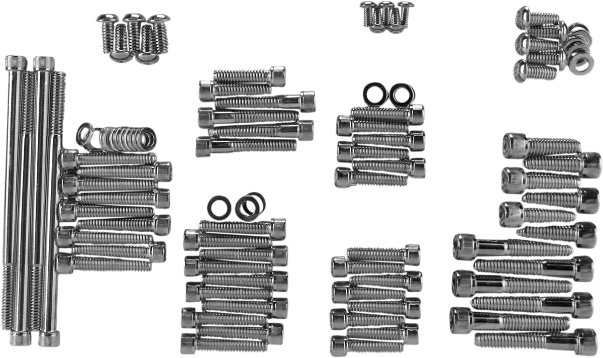 Drag Specialties Complete Motor SocketHead Bolt Set Black Knurled