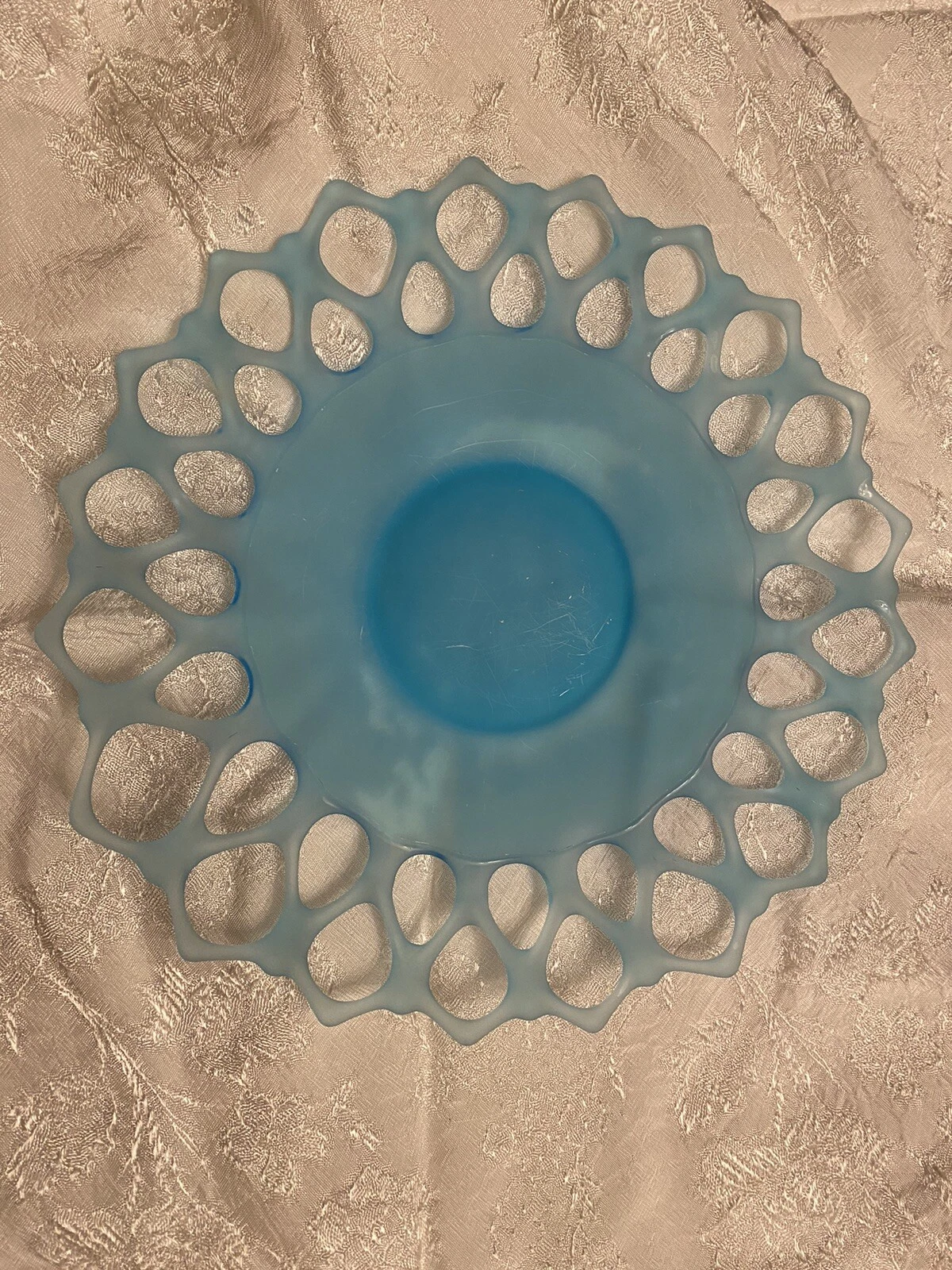Westmoreland Doric Blue Lace Edged Sandwich Or Fruit Plate/Platter 14” D