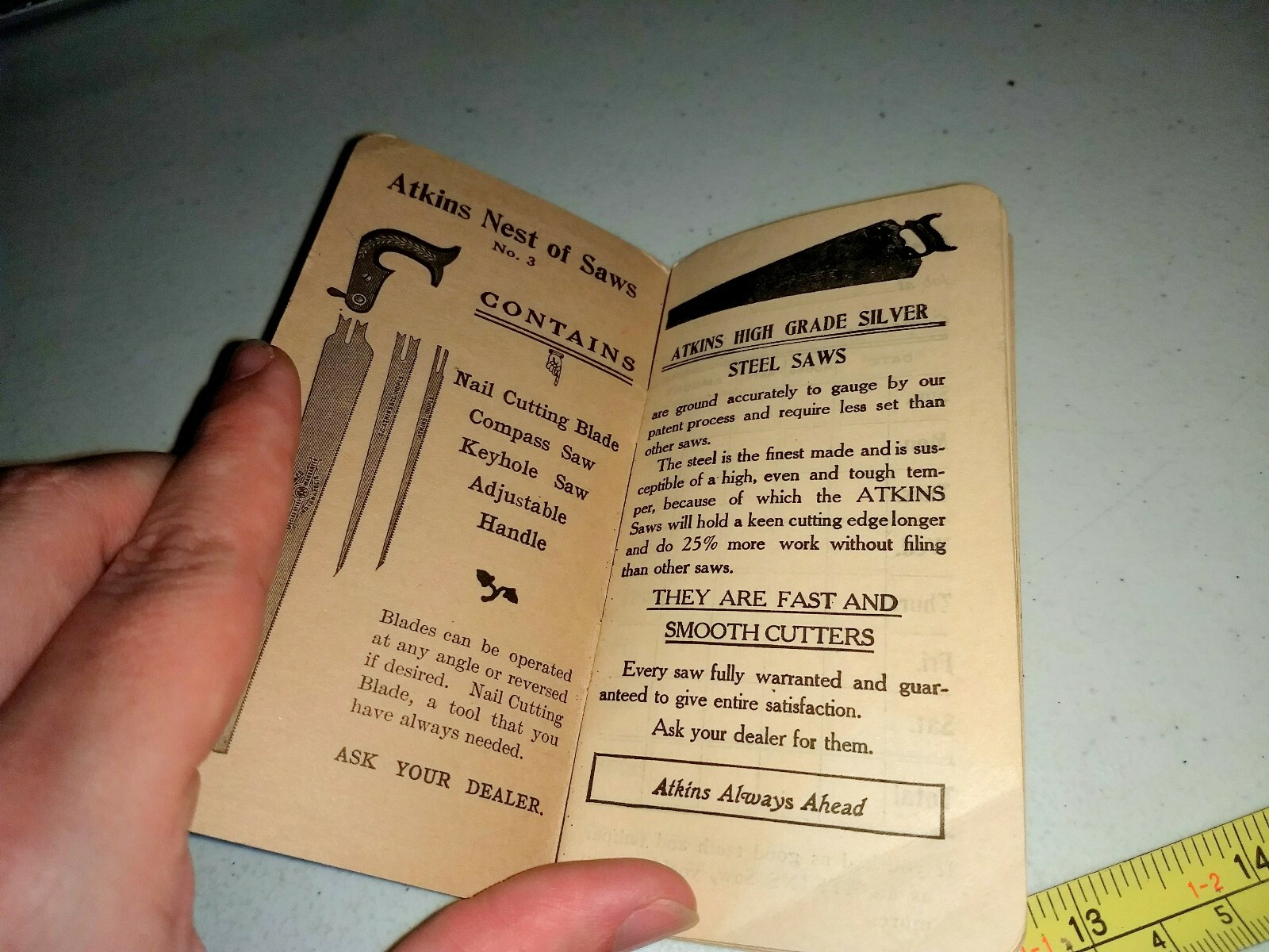 Vintage E. C. Atkins & Co Hand Saws Indianapolis Advertising Tools