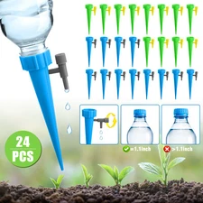 24x Plant Self Watering Insert Spike Auto Irrigation Adjustable Valve 0-60s/Drip