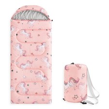 - Kids Sleeping Bag for Girls Toddlers, Camping in Warm Cold Weather, Backpac...