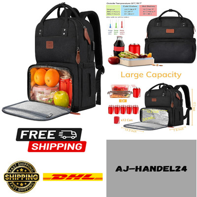 MATEIN Laptop Lunch Rucksack, Picknick Rucksack mit Isoliertem Kühlfach, 17