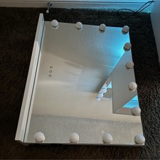 LED Lighted Tabletop Make-up Mirror, White Re...
