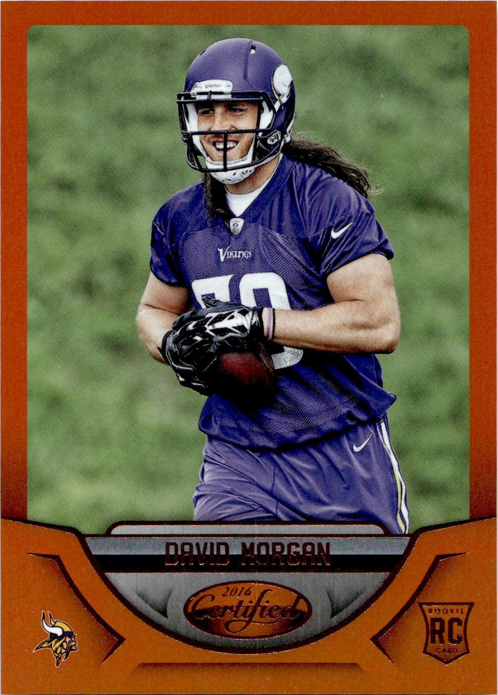 2016 Panini Certified #169 David Morgan Mirror Orange #001/225 1ST PRINT ROOKIE