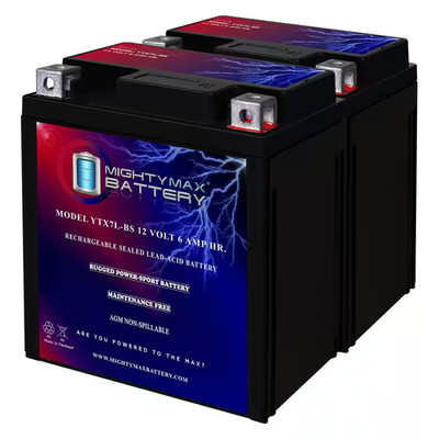 YTX7L-BS Battery Replaces Super Start Power Sports BTX7L-BS - 2 Pack