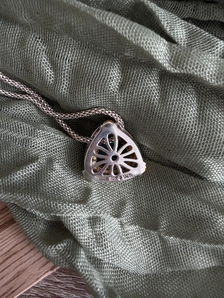 Collar Lorenzo Topacio Azul Plata de Ley Oro 18 quilates Foto 4 de 4