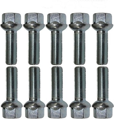 10x Wheel bolts M14x1,5 tapered 60° Silver for Renault Espace IV Espace IV Monos