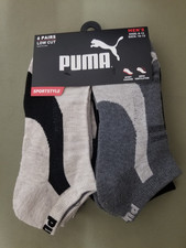 New Mens Puma 6 Pair Cushioned Low Cut Athletic Socks.