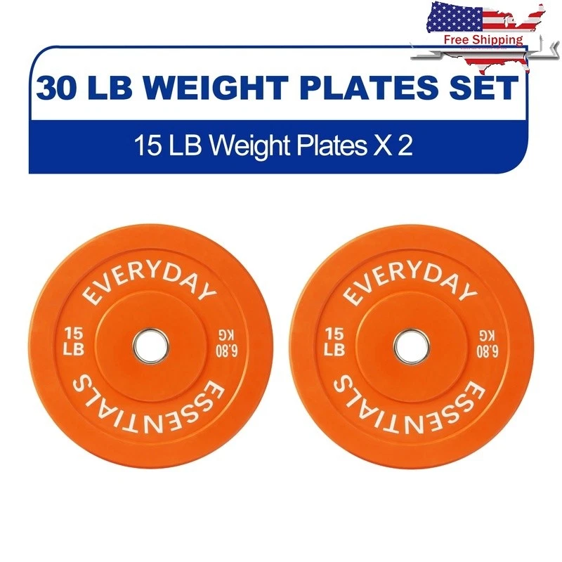 Adjustable Dumbbell Set 40lbs W/ Olympic Bumper Plate Pair Weight Training New