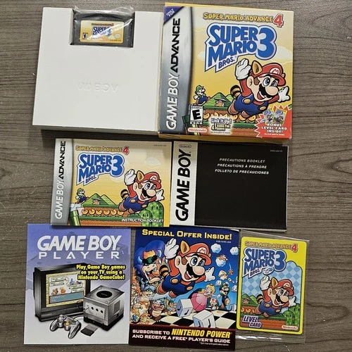 Super Mario Advance 4 Super Mario Bros 3 Level Card Included GBA Complete In Box