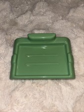 Vintage Soap Dish Holder Porcelain Wall Mount Jadeite Green Seafoam