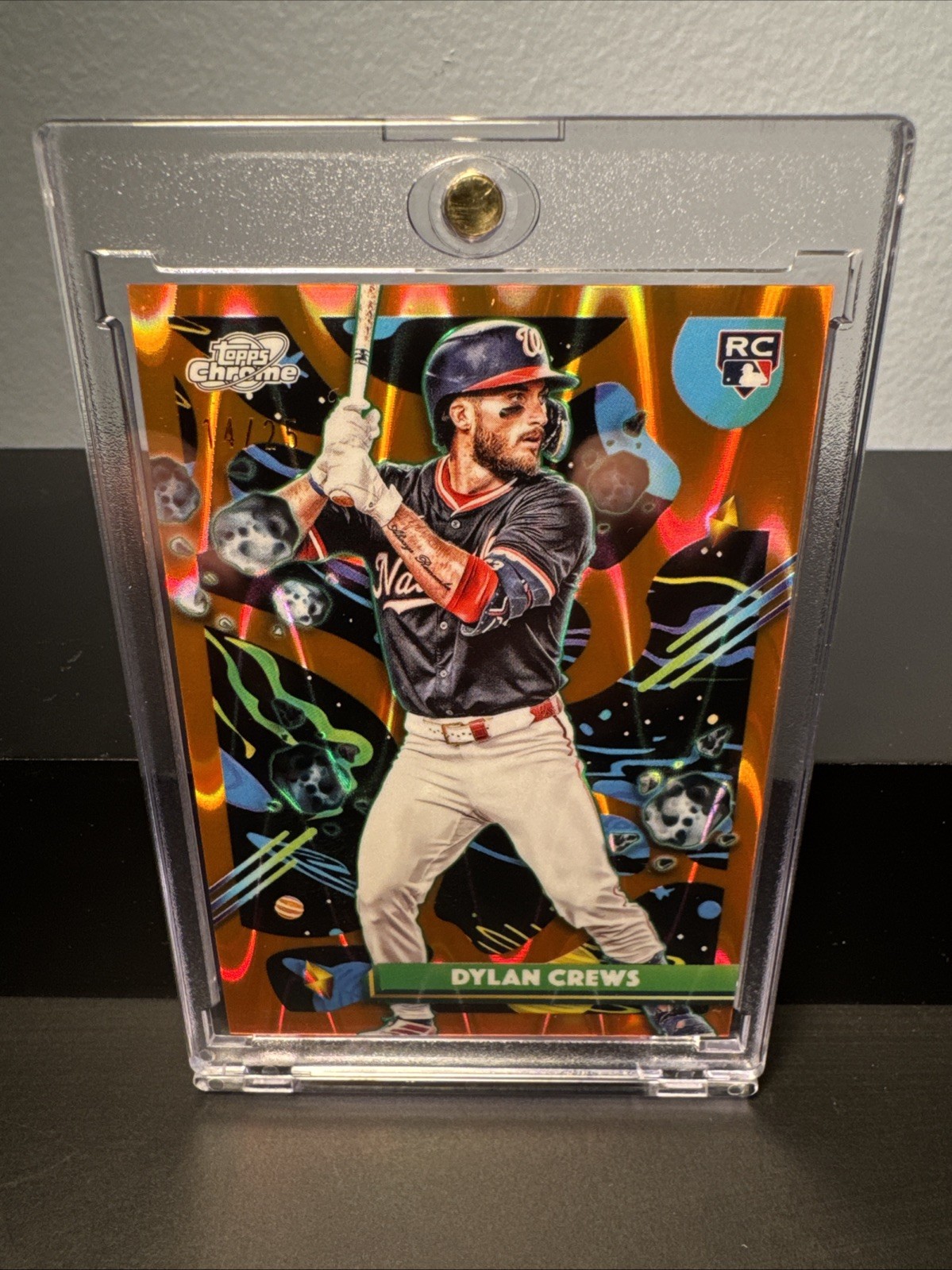 2025 Topps Cosmic Chrome - Dylan Crews #194 Orange Galactic Refractor /25 (RC)
