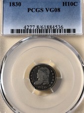 1830 Capped Bust Half Dime PCGS VG08 Original Skin!