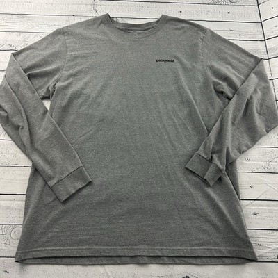 Patagonia Fitz Roy Regular Fit Long Sleeve T Shirt Men's XL Gray