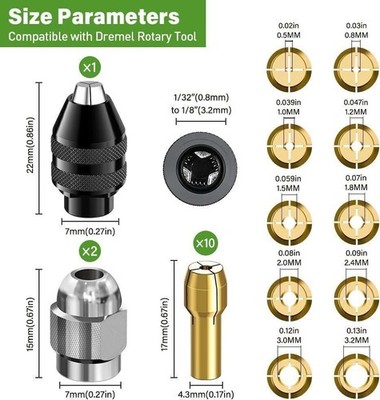Ancable Schnellspann Bohrfutter Kit Für Dremel 4486 4000 3000 8200 Spannzangen`