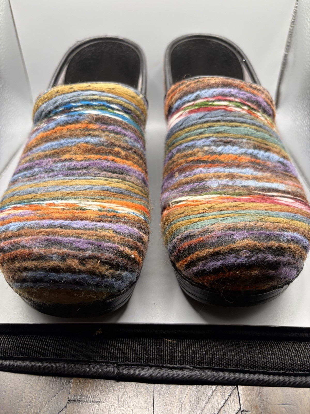 Dansko Professional Women's Striped Multicolor Wool Slip-On Clogs EU 41 US 10