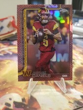 2025 Topps Chrome Football Jayden Daniels Leather Football Boarder #295