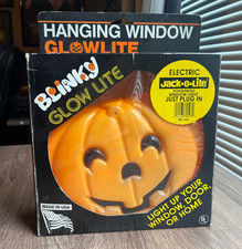 VIntage Blinky Glow Lite Halloween Pumpkin Jack O Lantern Blow Mold 1993
