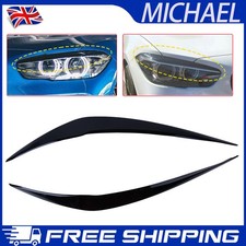 2x For BMW 1 Series F20 F21 Gloss Black Headlight Eyebrow Eyelid Cover 15-19 LCI