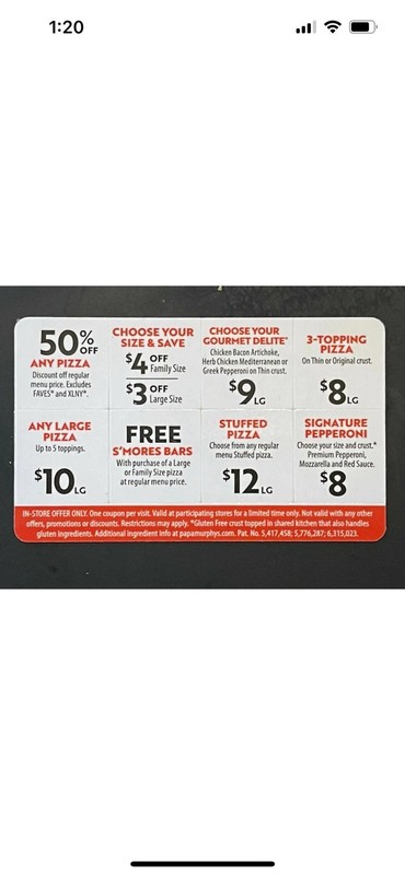 Papa Murphy's Pizza Coupon Promo Sheet - 50% Off Any Pizza (US Nationwide)