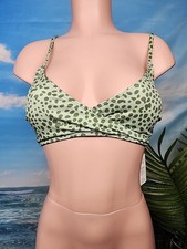 NWT Cupshe One Piece Bikini Top Size Medium Greeb Color Green Polkadot