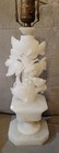 1920s carved leaves, bird and grape alabaster lamp — photo 3