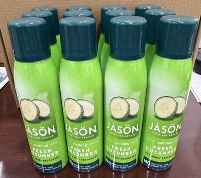LOT OF 12 -JASON (Greek for Healer) Soothing FRESH CUCUMBER Dry Spray Deodorant