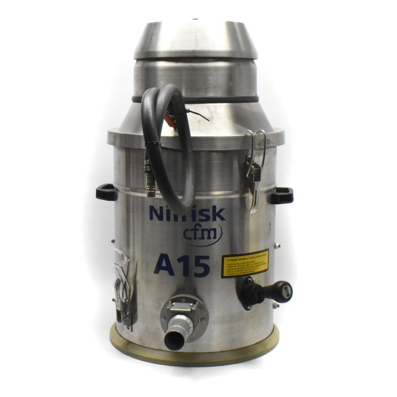 Nilfisk CFM A15 Compressed Air 304SS Industrial Vacuum AS/IS missing Tank & Cart