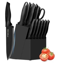 Knife Set 14 Pieces Kitchen Knife Set High Carbon German Stainless Steel Black