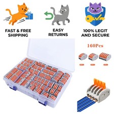 160 PCS Lever Wire Electrical Connectors - Quick Disconnect Insulated Terminals