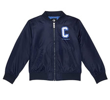 Converse Chenille Bomber Jacket Boys Medium Blue Full Zip Long Sleeve GBO301