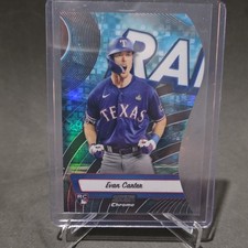 Topps 2024 Stadium Club Chrome Triumvirates Evan Carter Rookie Rangers TRI-22