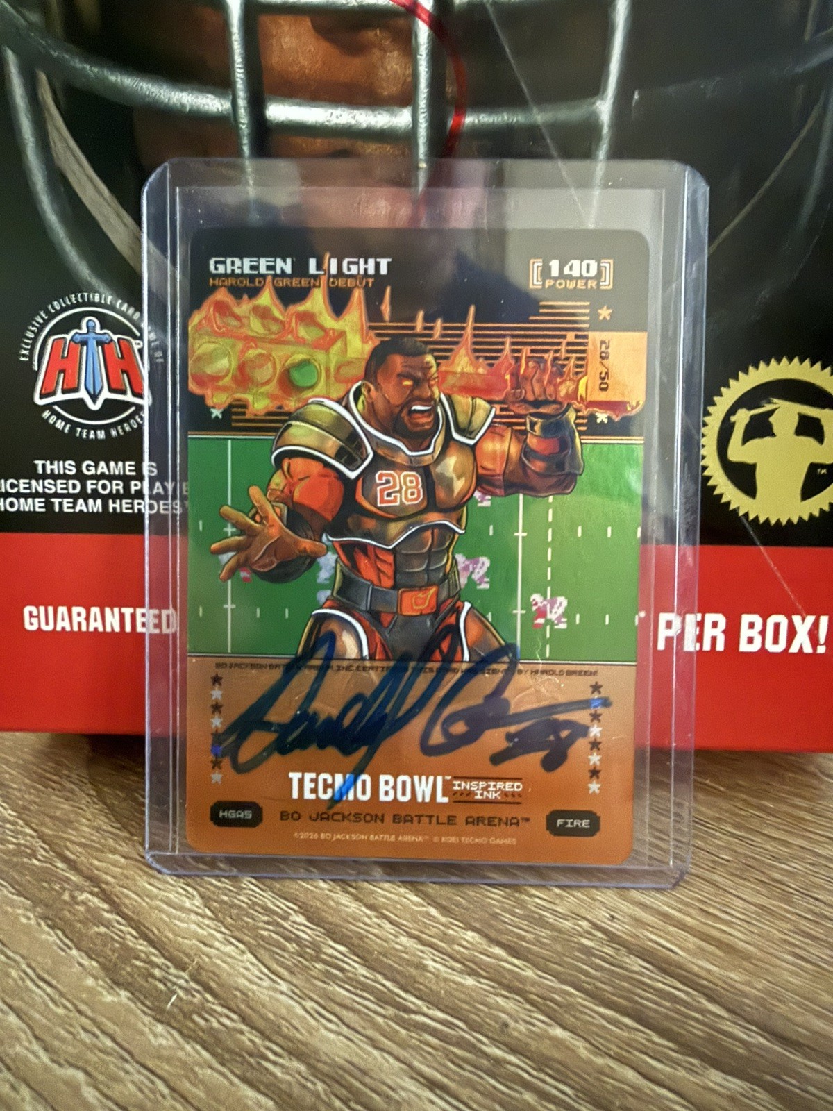 2026 Bo Jackson Battle Arena Tecmo “Green Light” Harold Green Fire Auto 28/50 SP