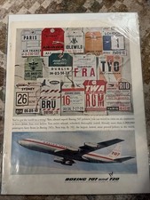 1960 Boeing 707 720 Original Airline Ad Pan A...