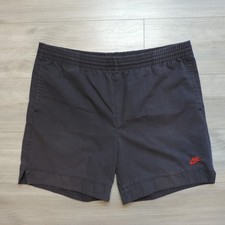 Nike Vintage 90s Black Red Athletic Board Shorts Size XXL Embroidered Swoosh