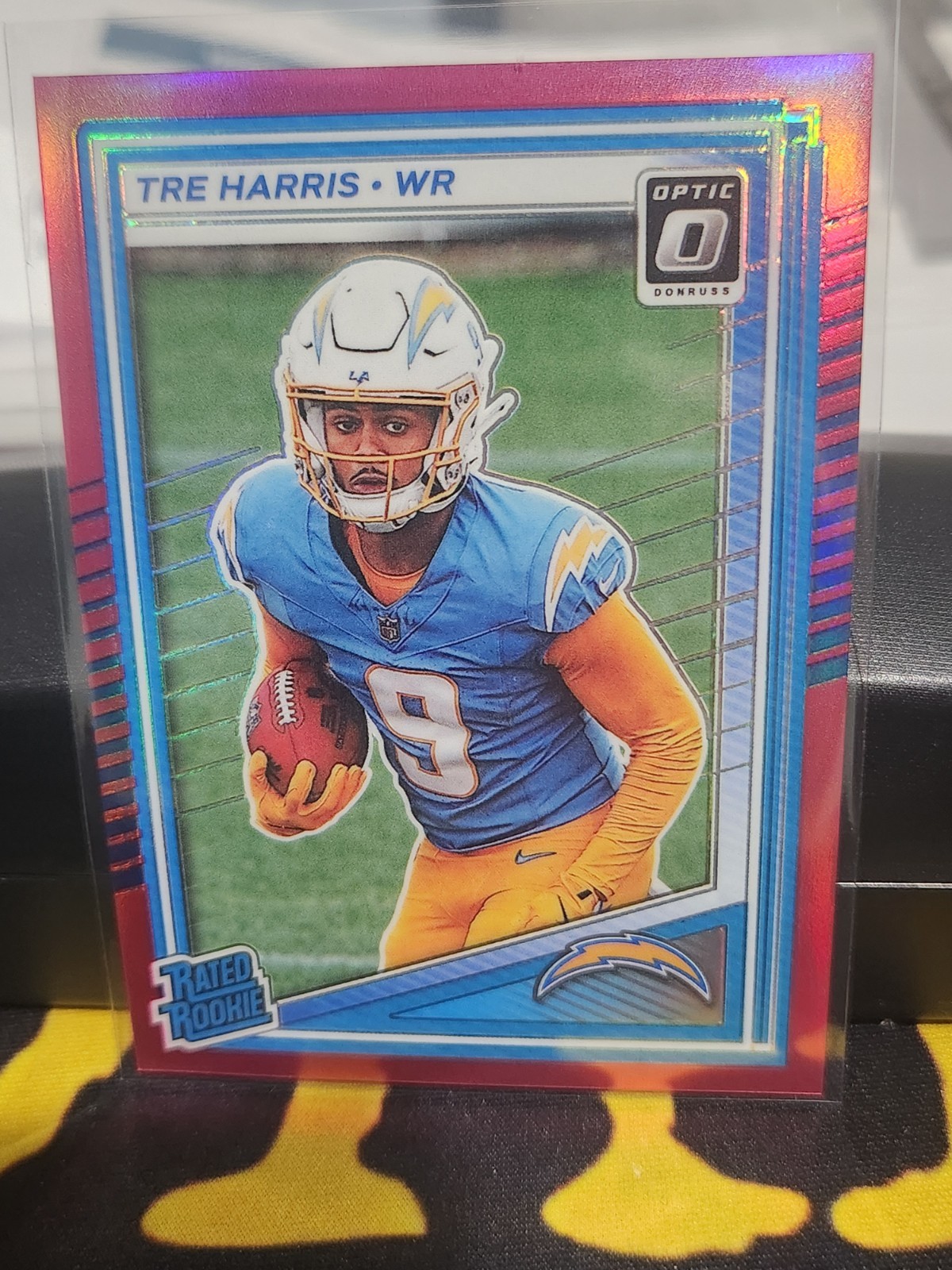2025 Donruss Optic Tre Harris Rated Rookie #229 Pink Prizm Chargers