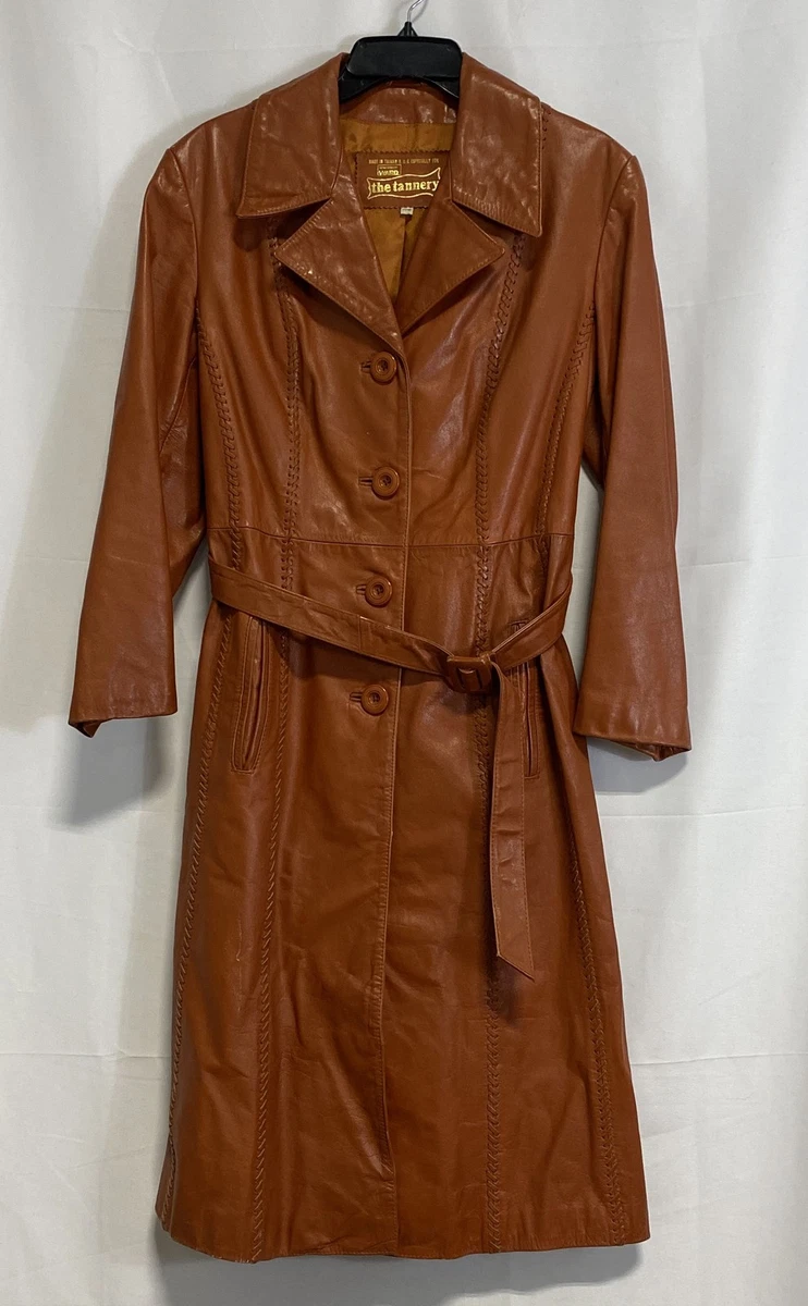 Vintage Leather Trench Coat In Vintage Outerwear Coats & Jackets