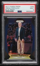 2017-18 Panini Prizm Blue Prizm /199 Gregg Popovich #300 PSA 9 MINT HOF 0u02