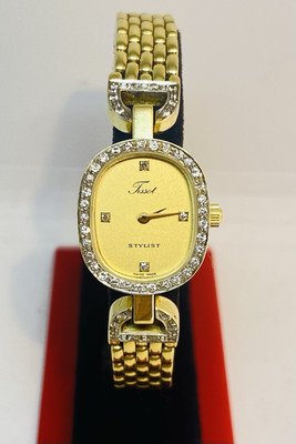 Damen Tissot Gold Uhr 585/14 Karat mit Brillanten