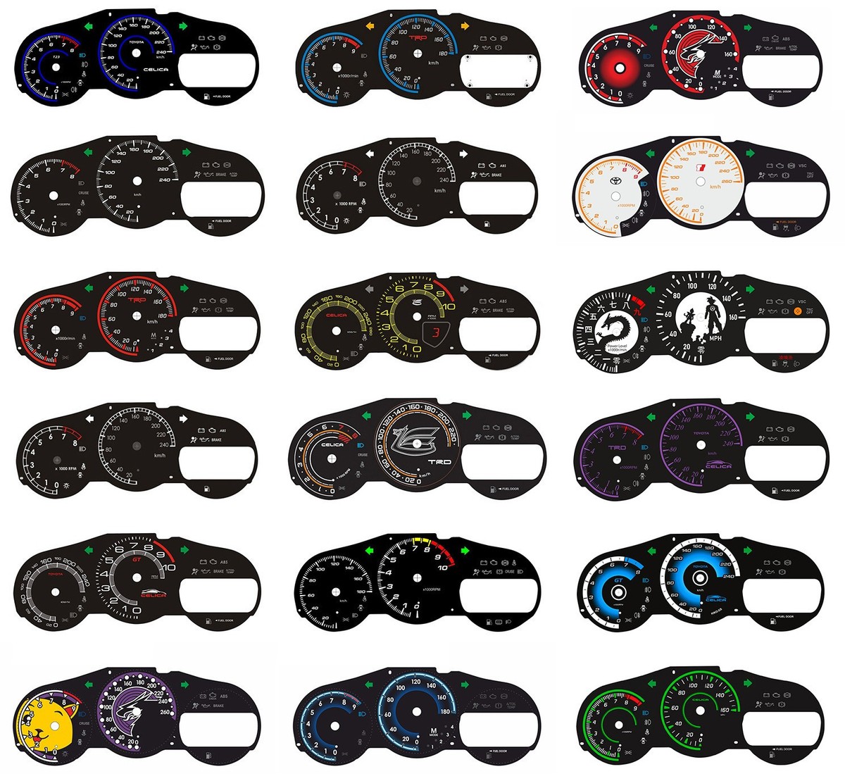 Toyota Celica T23 Custom Speedometer Dials Cluster Gauge Face