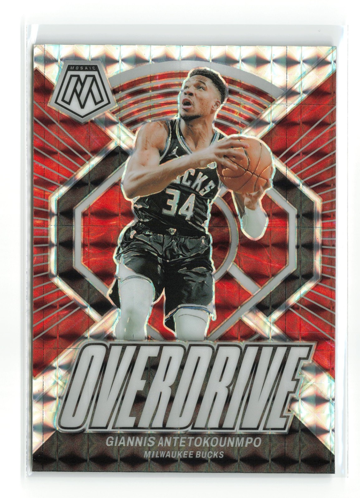 2023-24 PANINI MOSAIC OVERDRIVE GIANNIS ANTETOKOUNMPO #15 BUCKS SILVER