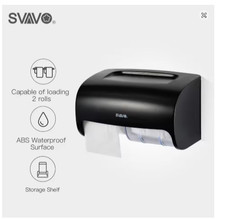 SVAVO Plastic Toilet Paper Holder Wall-Mount Storage Rack for Bathroom