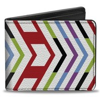 Bi-Fold Wallet Arrows White/Multi Color (Us Import)