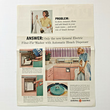 General Electric Filter Flo Washer Vintage Print Ad 1959