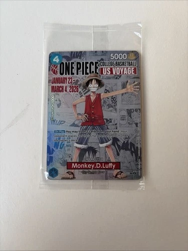 One Piece Monkey D. Luffy College NCAA Basketball Promo Card SEALED