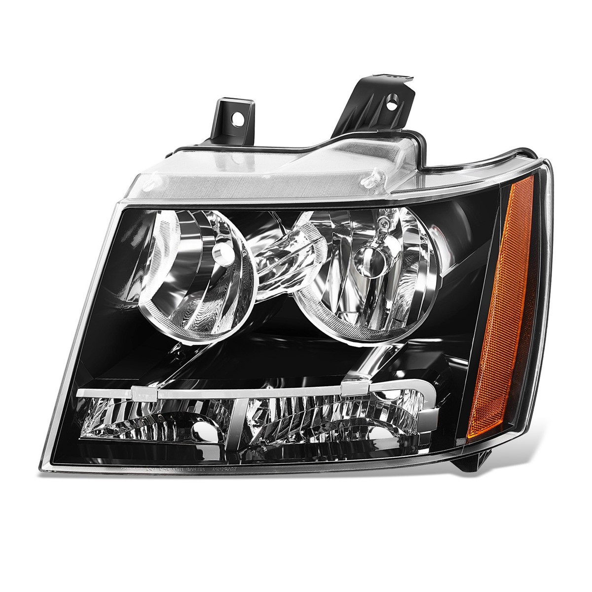 Matte Black Halogen Headlight Pair For Chevy Suburban, Tahoe, Avalanche (2007-2014) - DOT Certified, Direct Fit Replacement