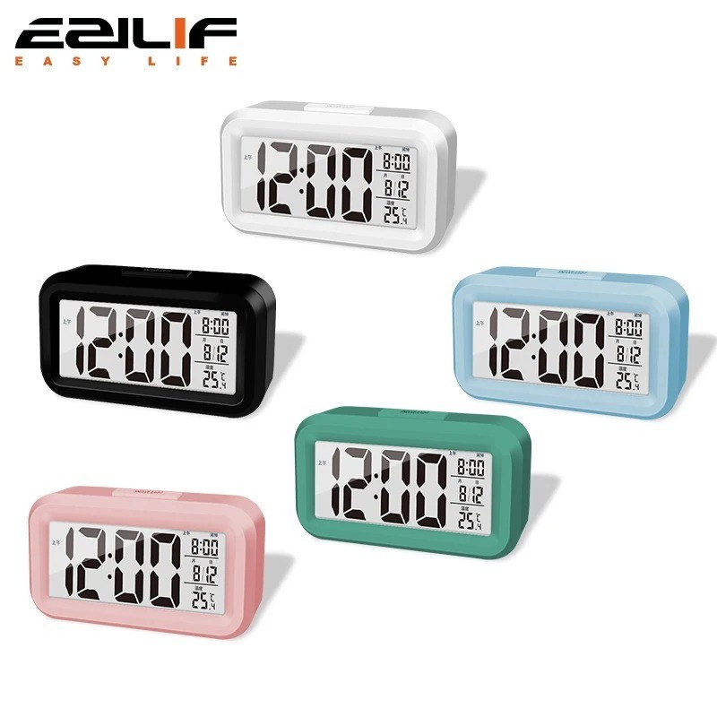 LED Digital Alarm Clock Snooze Backlight Calendar Time Display Table Desktop ✅ reference photo