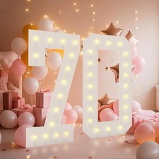 4FT Light Up Numbers, Marquee Numbers 4 Feet Tall Giant Number 70
