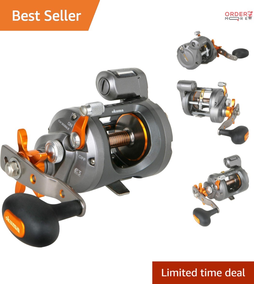 Cold Water Linecounter Trolling Reel Composite 20lb Drag Uni